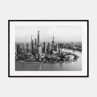 Shanghai Landscape B&W Poster