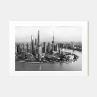 Shanghai Landscape B&W Poster