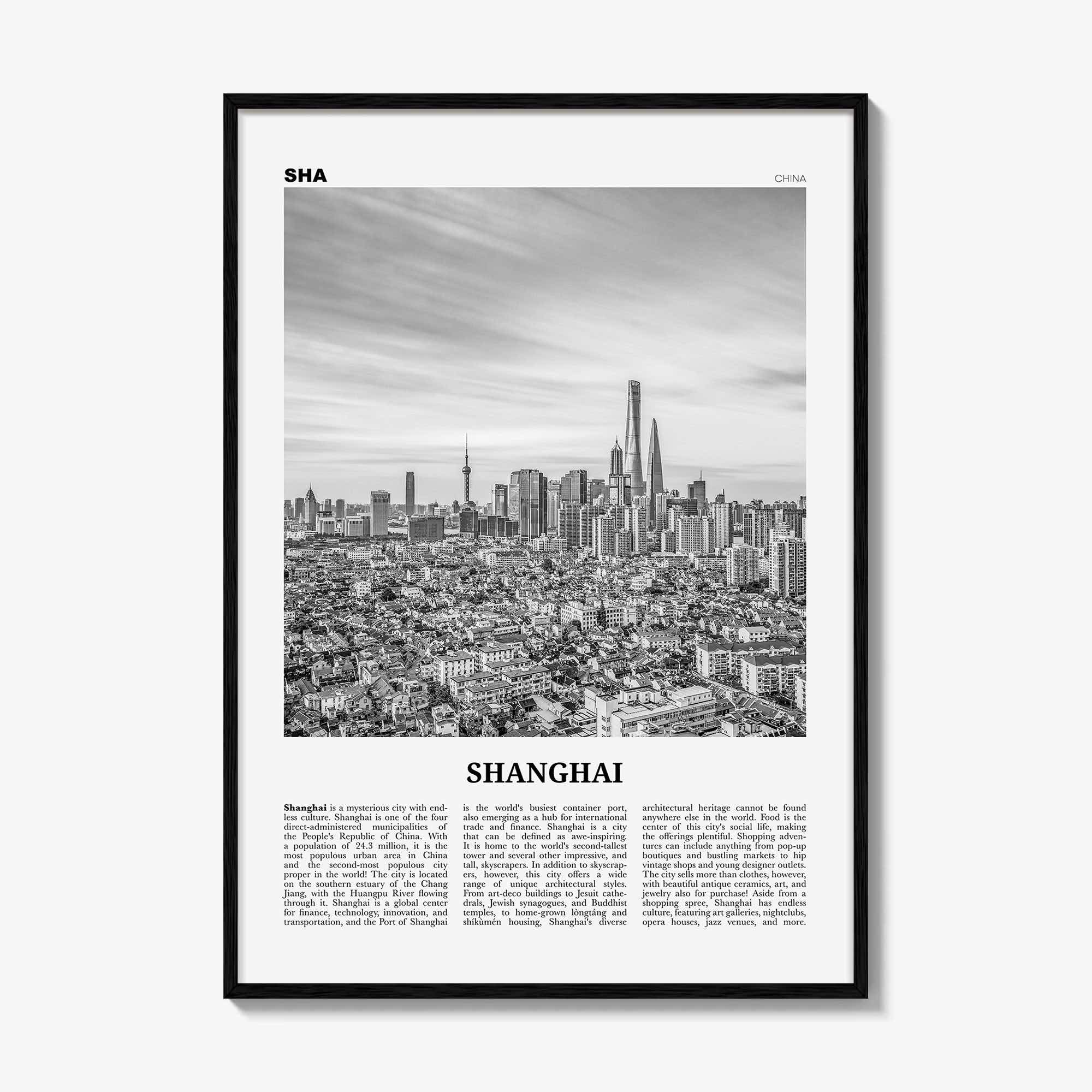 Shanghai Print Black and White No 3, Shanghai Wall Art, Shanghai Poster, Shanghai Photo, Shanghai Wall Decor, China, 上海市 上海 中国, Asia