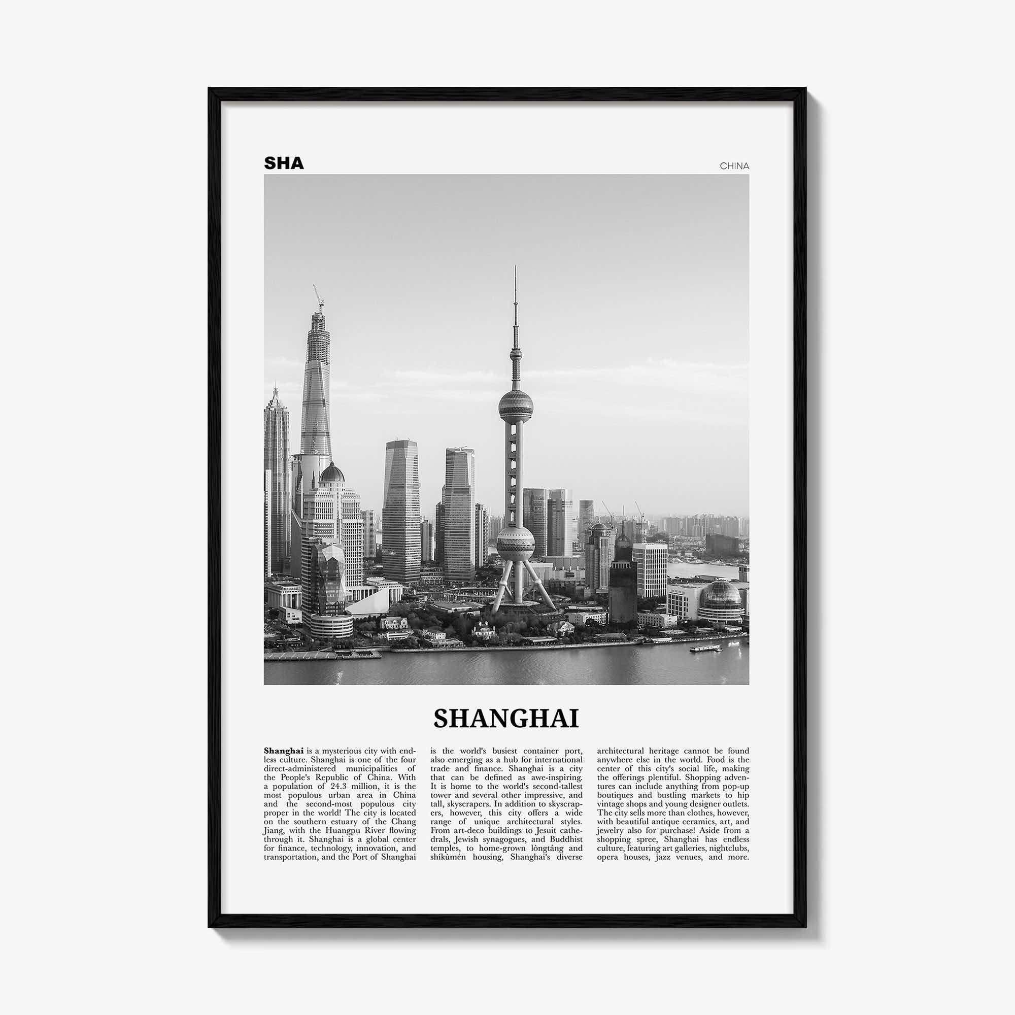 Shanghai Print Black and White No 4, Shanghai Wall Art, Shanghai Poster, Shanghai Photo, Shanghai Wall Décor, Shanghai Map, China