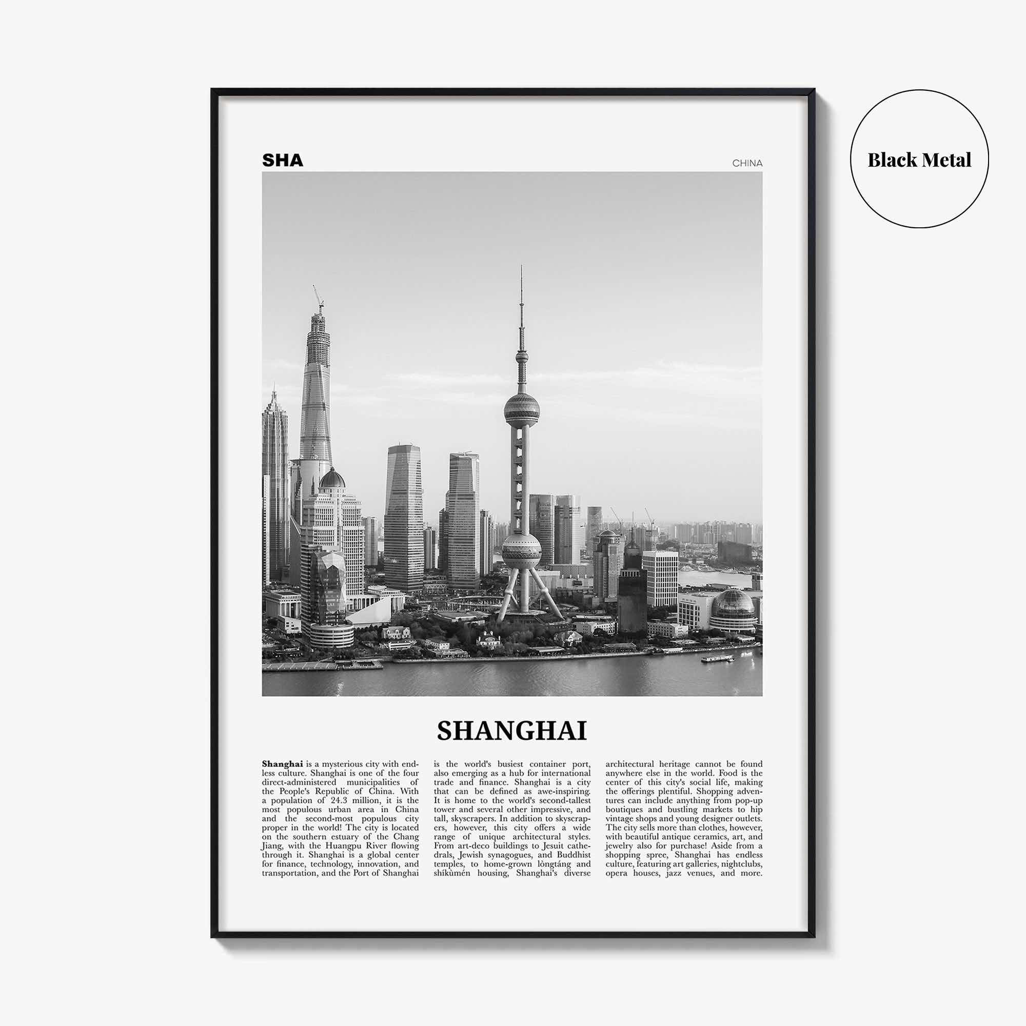 Shanghai Print Black and White No 4, Shanghai Wall Art, Shanghai Poster, Shanghai Photo, Shanghai Wall Décor, Shanghai Map, China