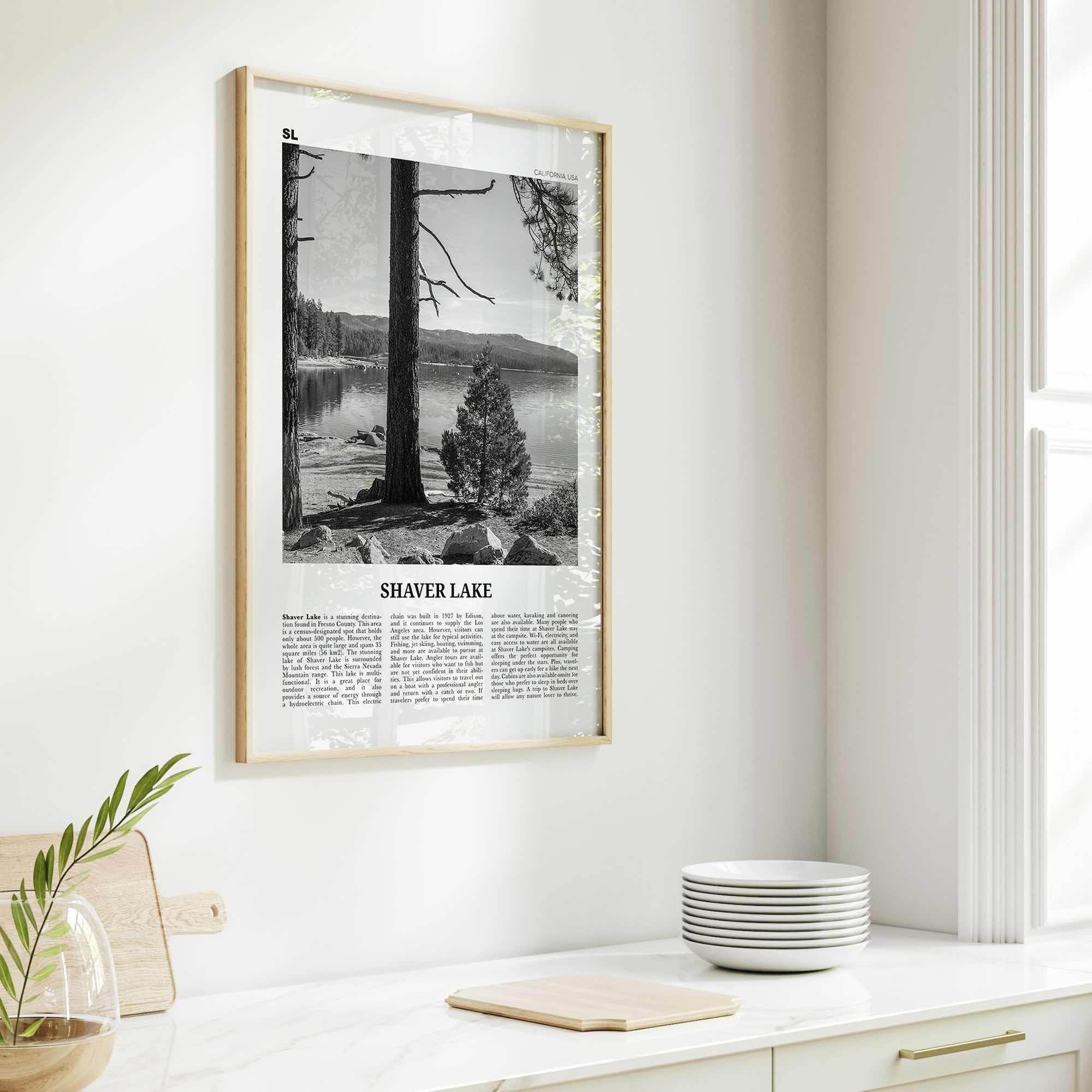 Shaver Lake Print Black and White, Shaver Lake Wall Art, Shaver Lake Poster, Shaver Lake Photo, Shaver Lake Décor, California, USA
