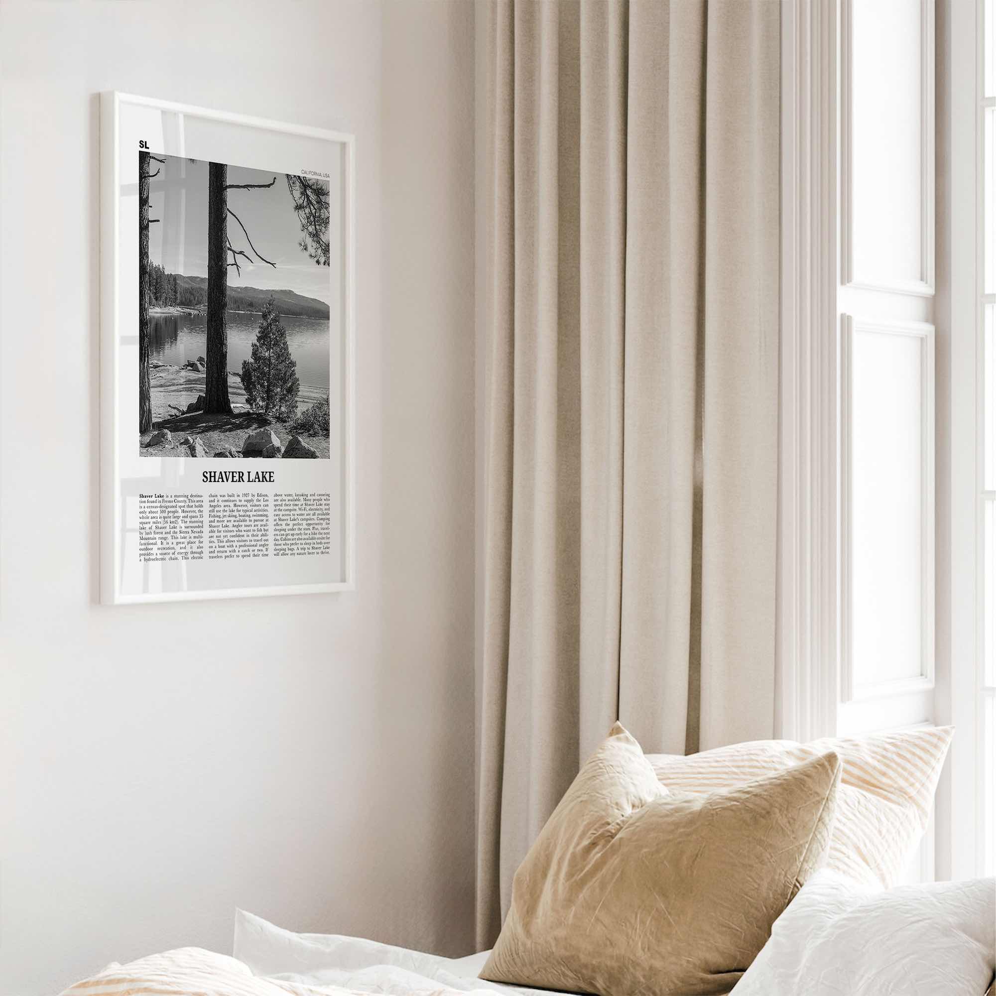 Shaver Lake Print Black and White, Shaver Lake Wall Art, Shaver Lake Poster, Shaver Lake Photo, Shaver Lake Décor, California, USA