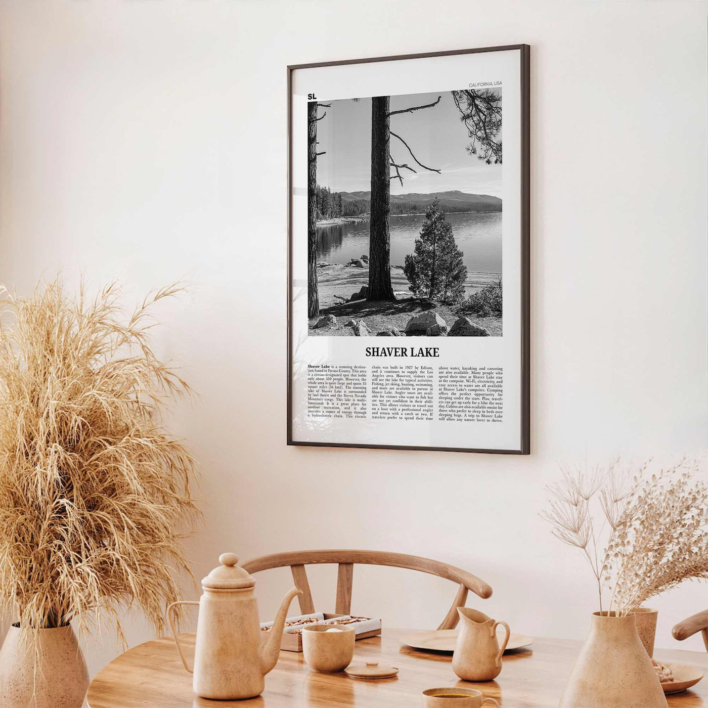 Shaver Lake Print Black and White, Shaver Lake Wall Art, Shaver Lake Poster, Shaver Lake Photo, Shaver Lake Décor, California, USA