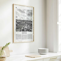 Sheffield Print Black and White, Sheffield Wall Art, Sheffield Poster, Sheffield Photo, Yorkshire, England, UK, United Kingdom, Europe