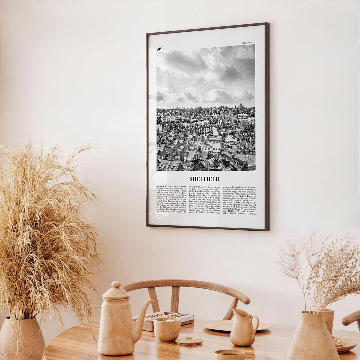 Sheffield Print Black and White, Sheffield Wall Art, Sheffield Poster, Sheffield Photo, Yorkshire, England, UK, United Kingdom, Europe