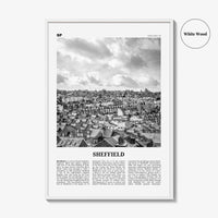 Sheffield Print Black and White, Sheffield Wall Art, Sheffield Poster, Sheffield Photo, Yorkshire, England, UK, United Kingdom, Europe