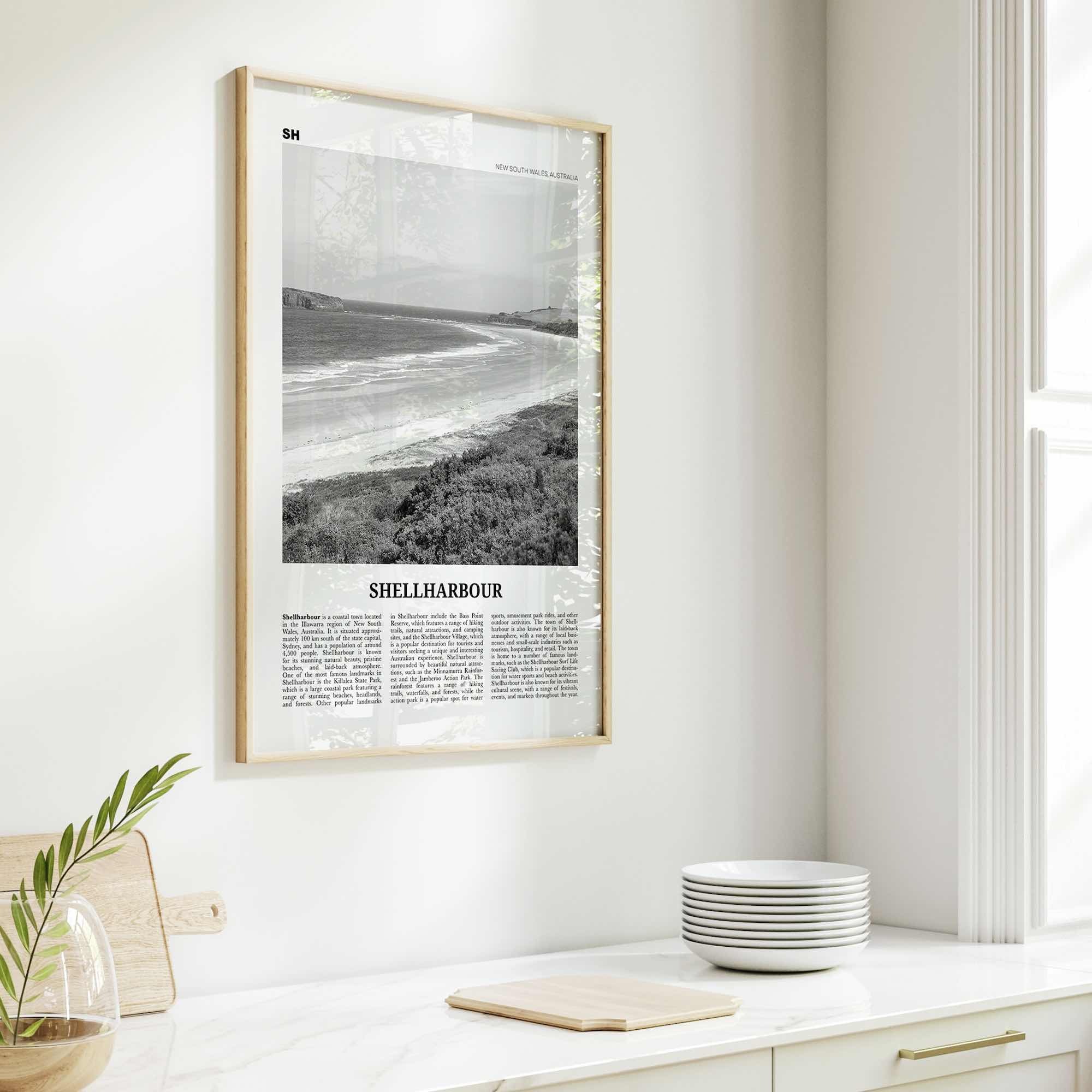 Shellharbour Print Black and White, Shellharbour Wall Art, Shellharbour Poster, Shellharbour Photo, Shellharbour Décor, Shellharbour Map