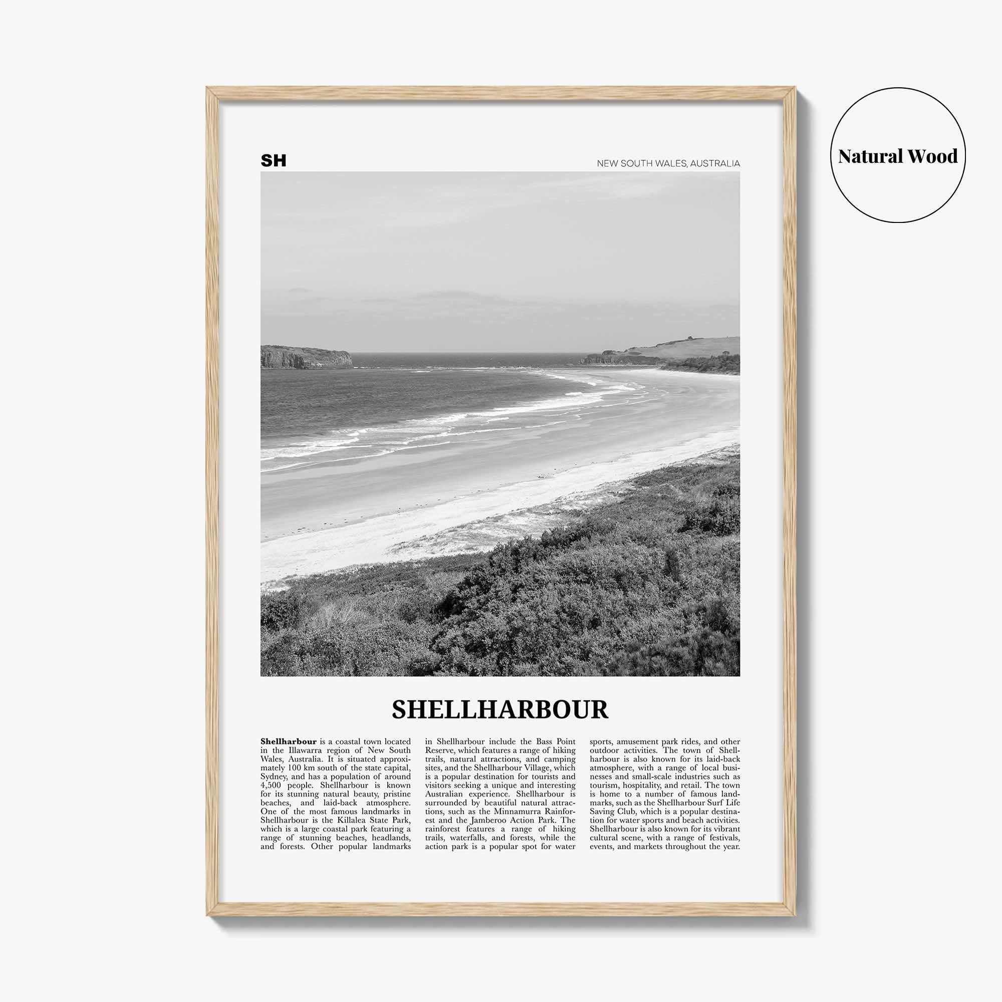 Shellharbour Print Black and White, Shellharbour Wall Art, Shellharbour Poster, Shellharbour Photo, Shellharbour Décor, Shellharbour Map