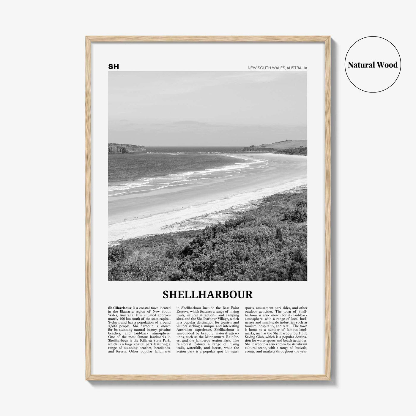 Shellharbour Print Black and White, Shellharbour Wall Art, Shellharbour Poster, Shellharbour Photo, Shellharbour Décor, Shellharbour Map
