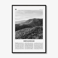 Shenandoah Print Black and White, Shenandoah Wall Art, Shenandoah Poster, Shenandoah Photo, Virginia, USA, United States, North America