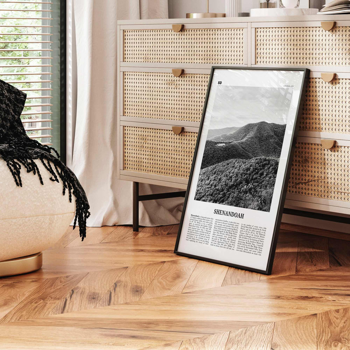 Shenandoah Print Black and White, Shenandoah Wall Art, Shenandoah Poster, Shenandoah Photo, Virginia, USA, United States, North America