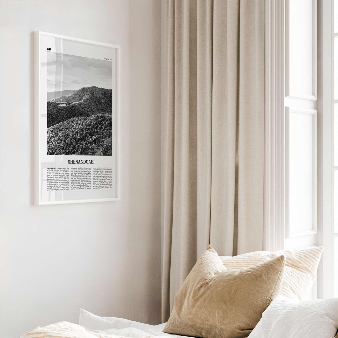 Shenandoah Print Black and White, Shenandoah Wall Art, Shenandoah Poster, Shenandoah Photo, Virginia, USA, United States, North America