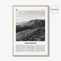 Shenandoah Print Black and White, Shenandoah Wall Art, Shenandoah Poster, Shenandoah Photo, Virginia, USA, United States, North America