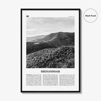 Shenandoah Print Black and White, Shenandoah Wall Art, Shenandoah Poster, Shenandoah Photo, Virginia, USA, United States, North America