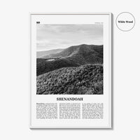 Shenandoah Print Black and White, Shenandoah Wall Art, Shenandoah Poster, Shenandoah Photo, Virginia, USA, United States, North America