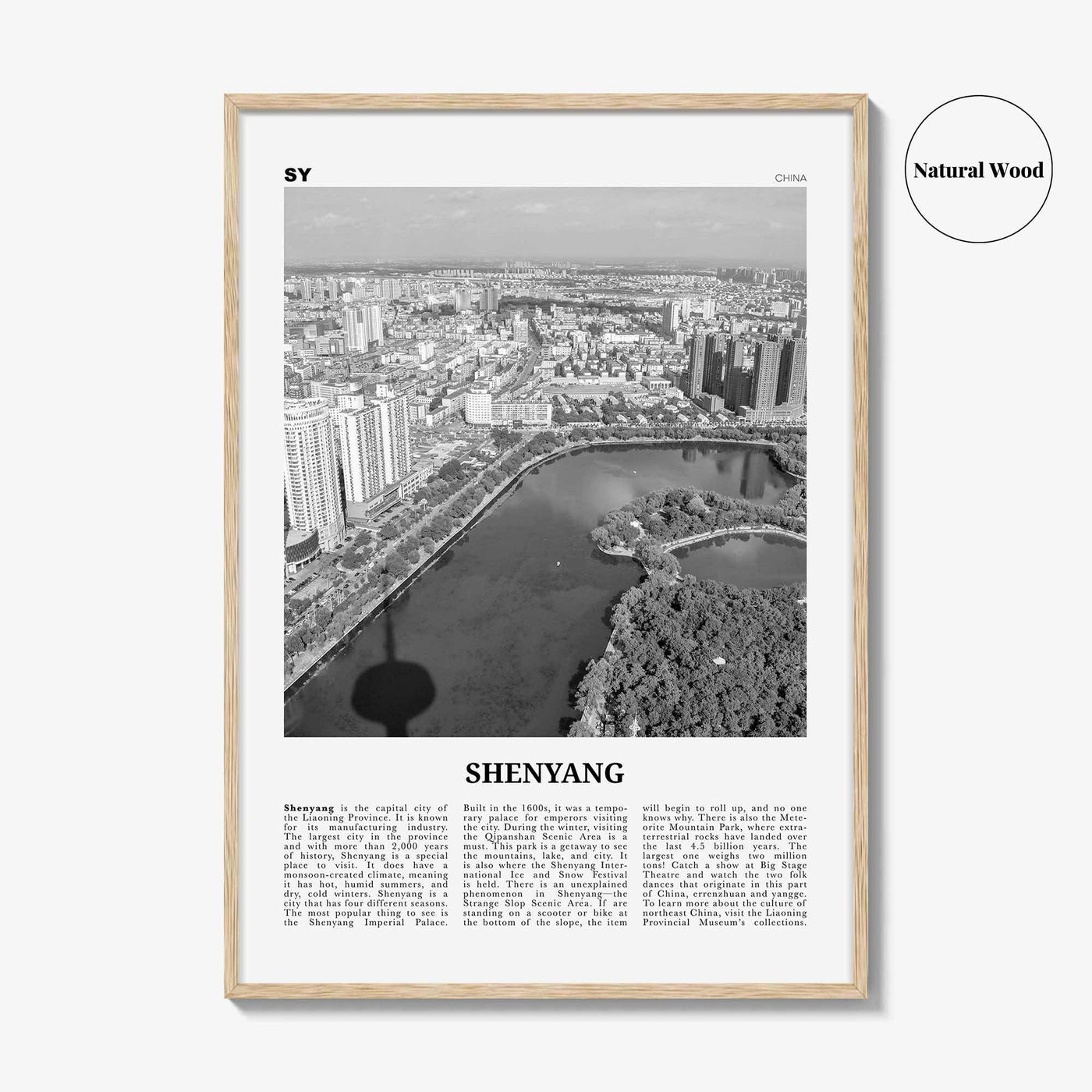 Shenyang Print Black and White, Shenyang Wall Art, Shenyang Poster, Shenyang Photo, Shenyang Wall Décor, Shenyang Map, China