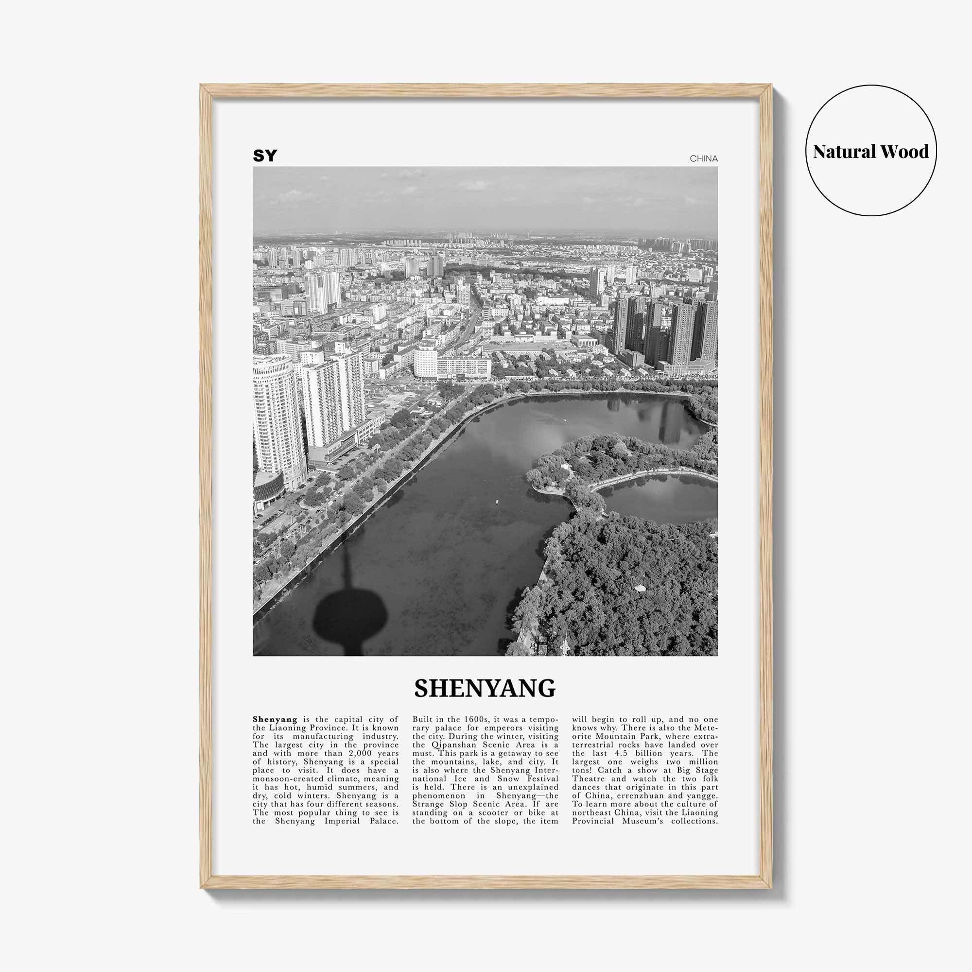 Shenyang Print Black and White, Shenyang Wall Art, Shenyang Poster, Shenyang Photo, Shenyang Wall Décor, Shenyang Map, China