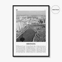 Shenyang Print Black and White, Shenyang Wall Art, Shenyang Poster, Shenyang Photo, Shenyang Wall Décor, Shenyang Map, China