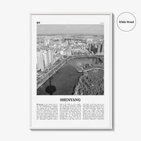 Shenyang Print Black and White, Shenyang Wall Art, Shenyang Poster, Shenyang Photo, Shenyang Wall Décor, Shenyang Map, China