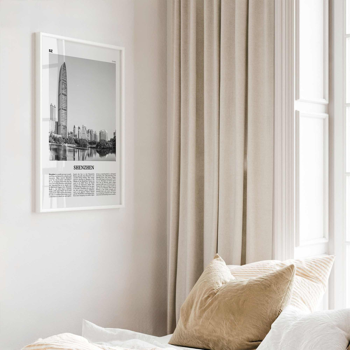 Shenzhen Print Black and White, Shenzhen Wall Art, Shenzhen Poster, Shenzhen Photo, Shenzhen Wall Décor, China, 深圳市