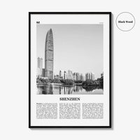 Shenzhen Print Black and White, Shenzhen Wall Art, Shenzhen Poster, Shenzhen Photo, Shenzhen Wall Décor, China, 深圳市