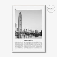 Shenzhen Print Black and White, Shenzhen Wall Art, Shenzhen Poster, Shenzhen Photo, Shenzhen Wall Décor, China, 深圳市