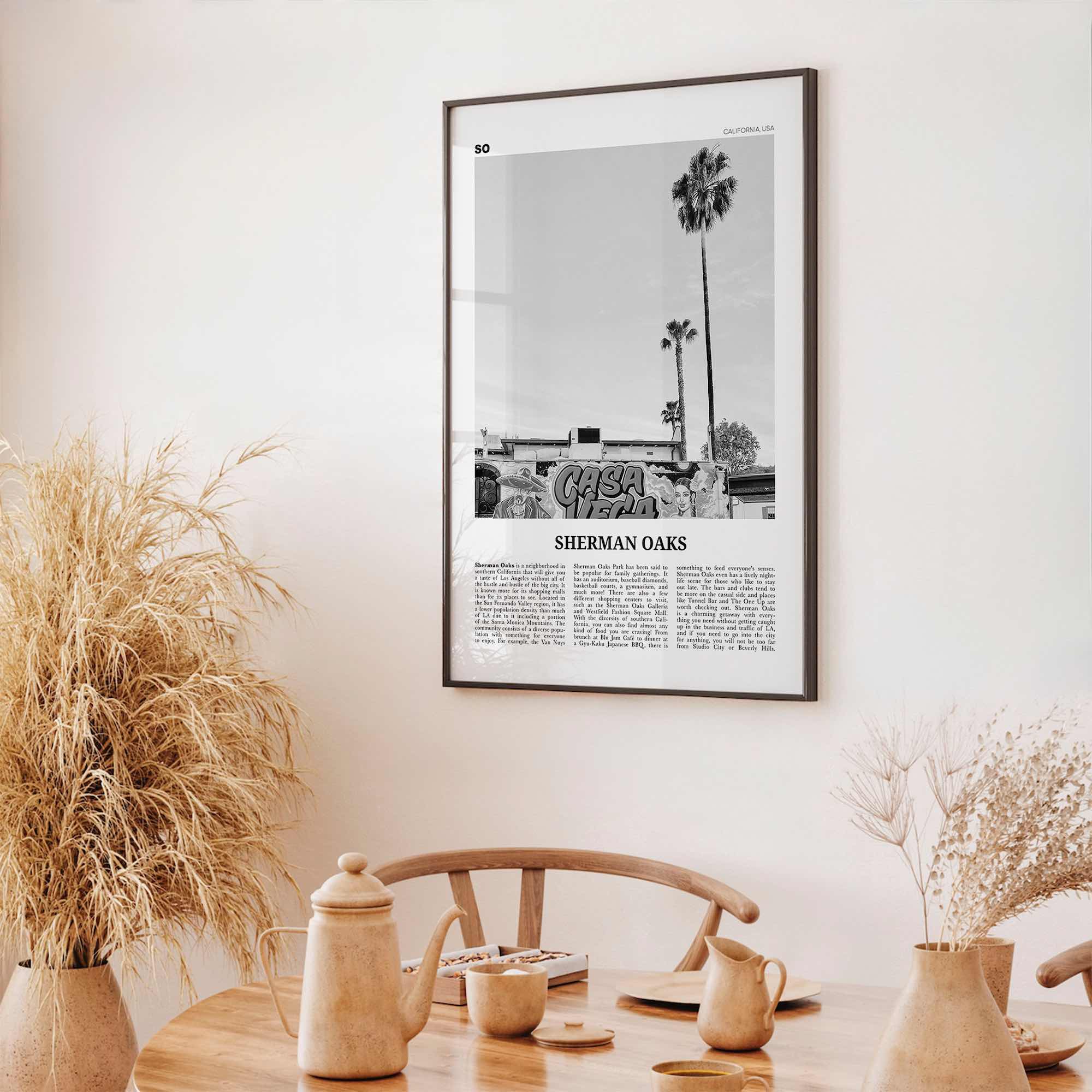 Sherman Oaks Print Black and White, Sherman Oaks Wall Art, Sherman Oaks Poster, Sherman Oaks Photo, Sherman Oaks Wall Decor, California, USA