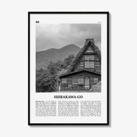 Shirakawa Go Print Black and White, Shirakawa-go Wall Art, Shirakawa-go Poster, Shirakawa-go Photo Shirakawa-go Décor Shirakawa-go Map Japan