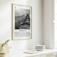 Shirakawa Go Print Black and White, Shirakawa-go Wall Art, Shirakawa-go Poster, Shirakawa-go Photo Shirakawa-go Décor Shirakawa-go Map Japan