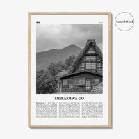 Shirakawa Go Print Black and White, Shirakawa-go Wall Art, Shirakawa-go Poster, Shirakawa-go Photo Shirakawa-go Décor Shirakawa-go Map Japan