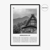 Shirakawa Go Print Black and White, Shirakawa-go Wall Art, Shirakawa-go Poster, Shirakawa-go Photo Shirakawa-go Décor Shirakawa-go Map Japan