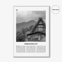 Shirakawa Go Print Black and White, Shirakawa-go Wall Art, Shirakawa-go Poster, Shirakawa-go Photo Shirakawa-go Décor Shirakawa-go Map Japan