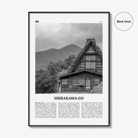 Shirakawa Go Print Black and White, Shirakawa-go Wall Art, Shirakawa-go Poster, Shirakawa-go Photo Shirakawa-go Décor Shirakawa-go Map Japan