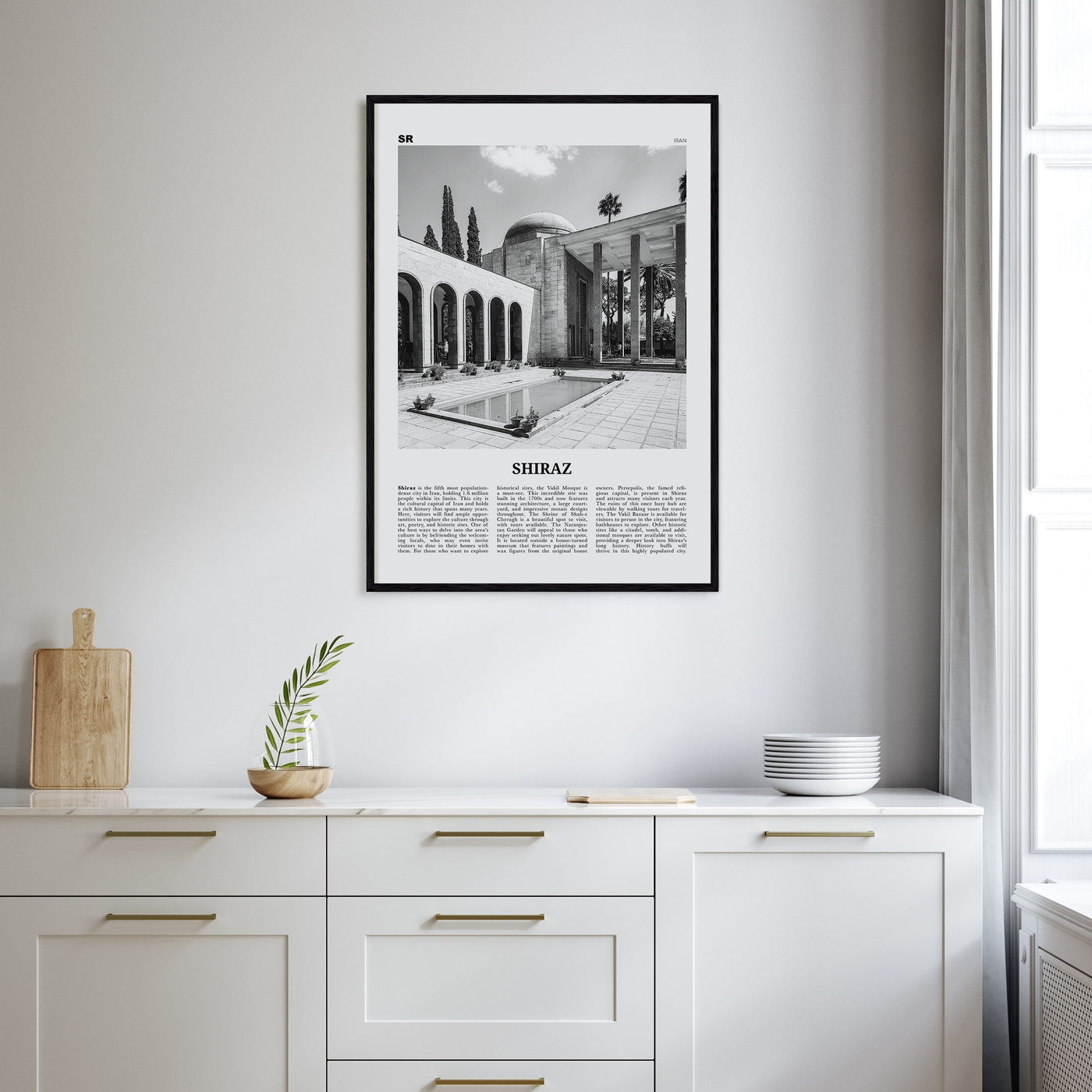 Shiraz Travel B&W Poster