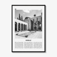 Shiraz Print Black and White, Shiraz Wall Art, Shiraz Poster, Shiraz Photo, Shiraz Wall Décor, Shiraz Map, Iran