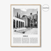Shiraz Print Black and White, Shiraz Wall Art, Shiraz Poster, Shiraz Photo, Shiraz Wall Décor, Shiraz Map, Iran