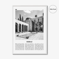 Shiraz Print Black and White, Shiraz Wall Art, Shiraz Poster, Shiraz Photo, Shiraz Wall Décor, Shiraz Map, Iran