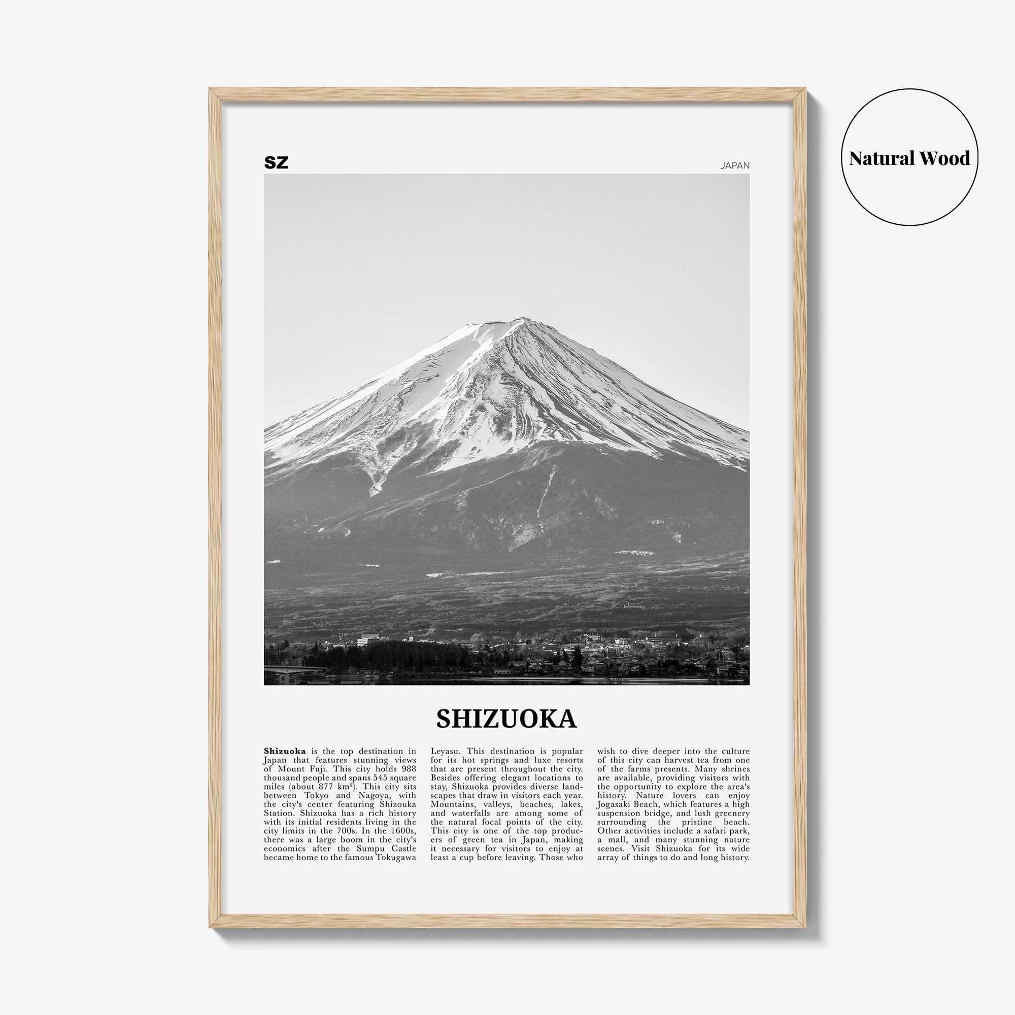 Shizuoka Print Black and White, Shizuoka Wall Art, Shizuoka Poster, Shizuoka Photo, Shizuoka Wall Décor, Shizuoka Map, Japan
