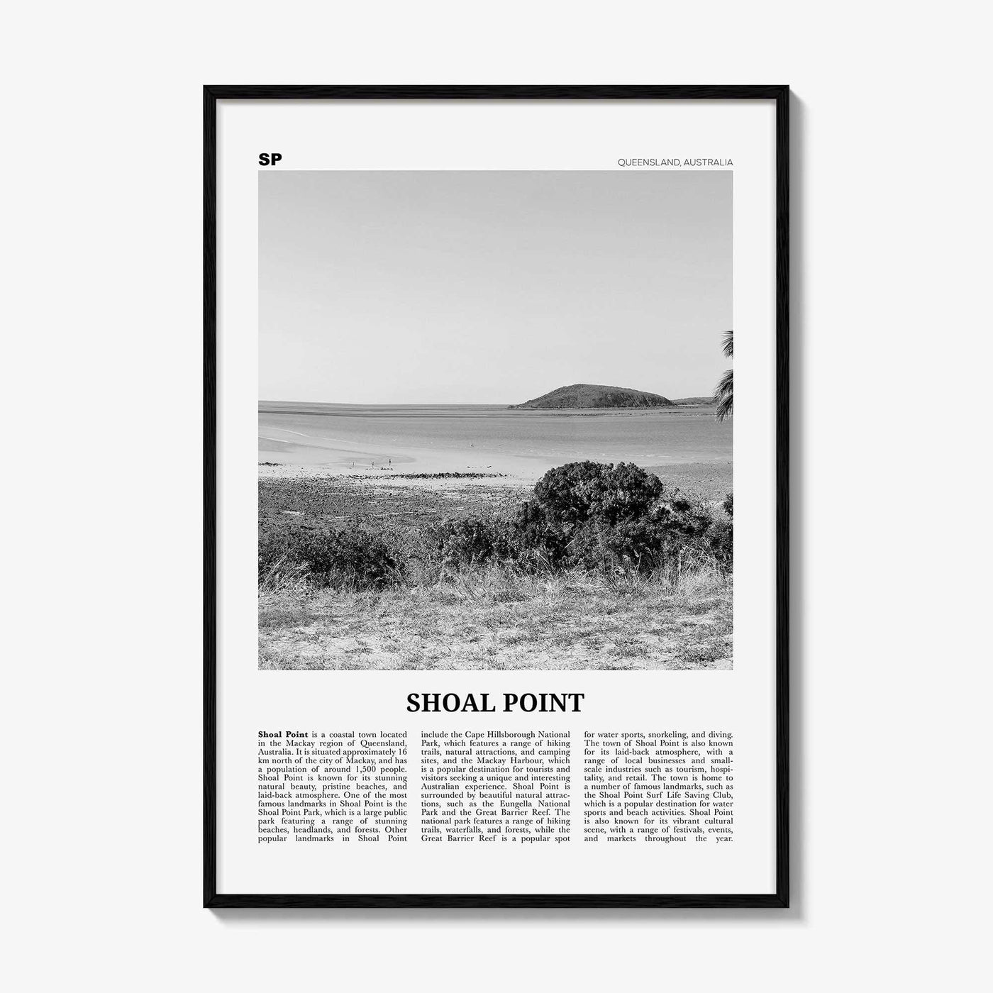 Shoal Point Print Black and White, Shoal Point Wall Art, Shoal Point Poster, Shoal Point Photo, Shoal Point Wall Décor, Shoal Point Map,
