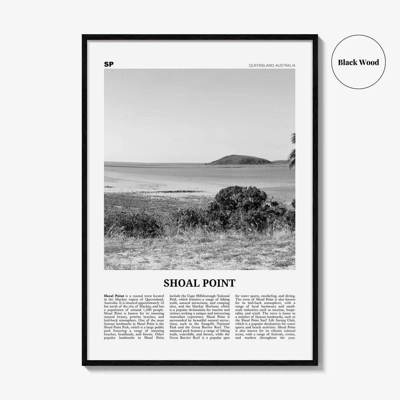 Shoal Point Print Black and White, Shoal Point Wall Art, Shoal Point Poster, Shoal Point Photo, Shoal Point Wall Décor, Shoal Point Map,