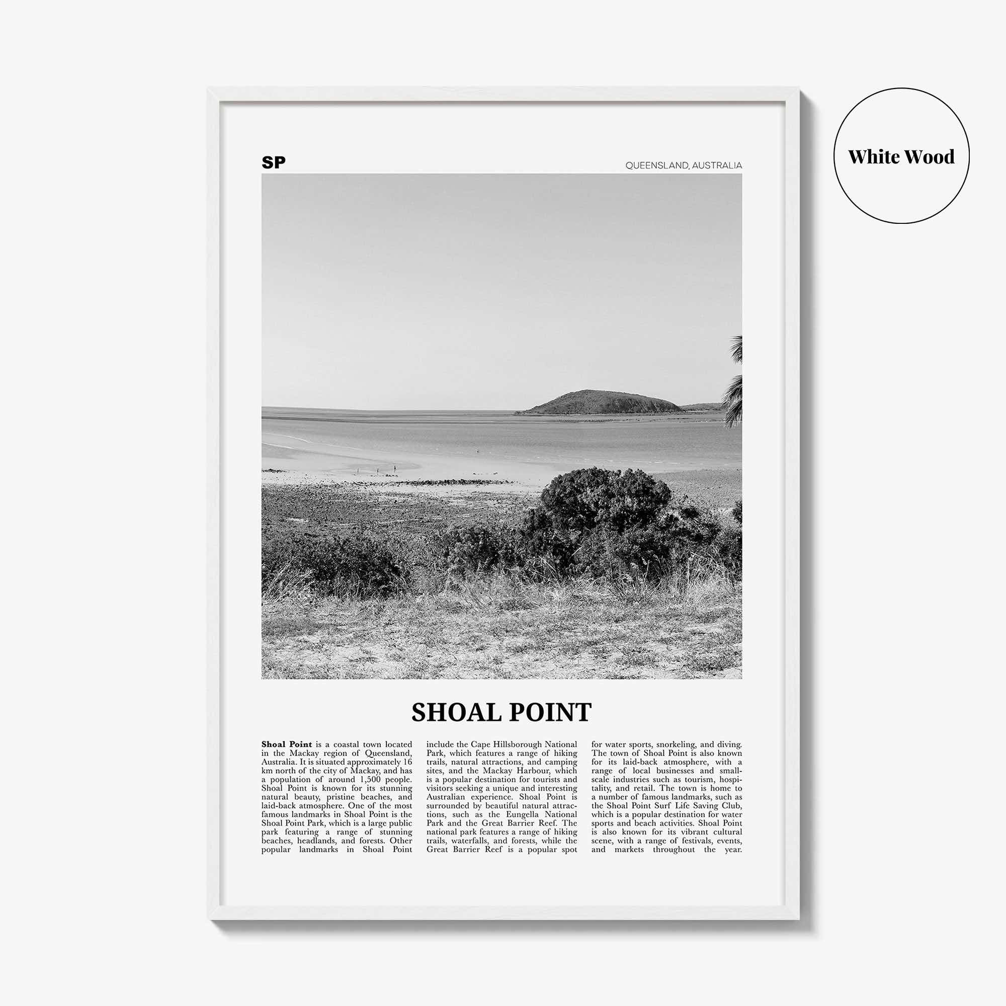 Shoal Point Print Black and White, Shoal Point Wall Art, Shoal Point Poster, Shoal Point Photo, Shoal Point Wall Décor, Shoal Point Map,