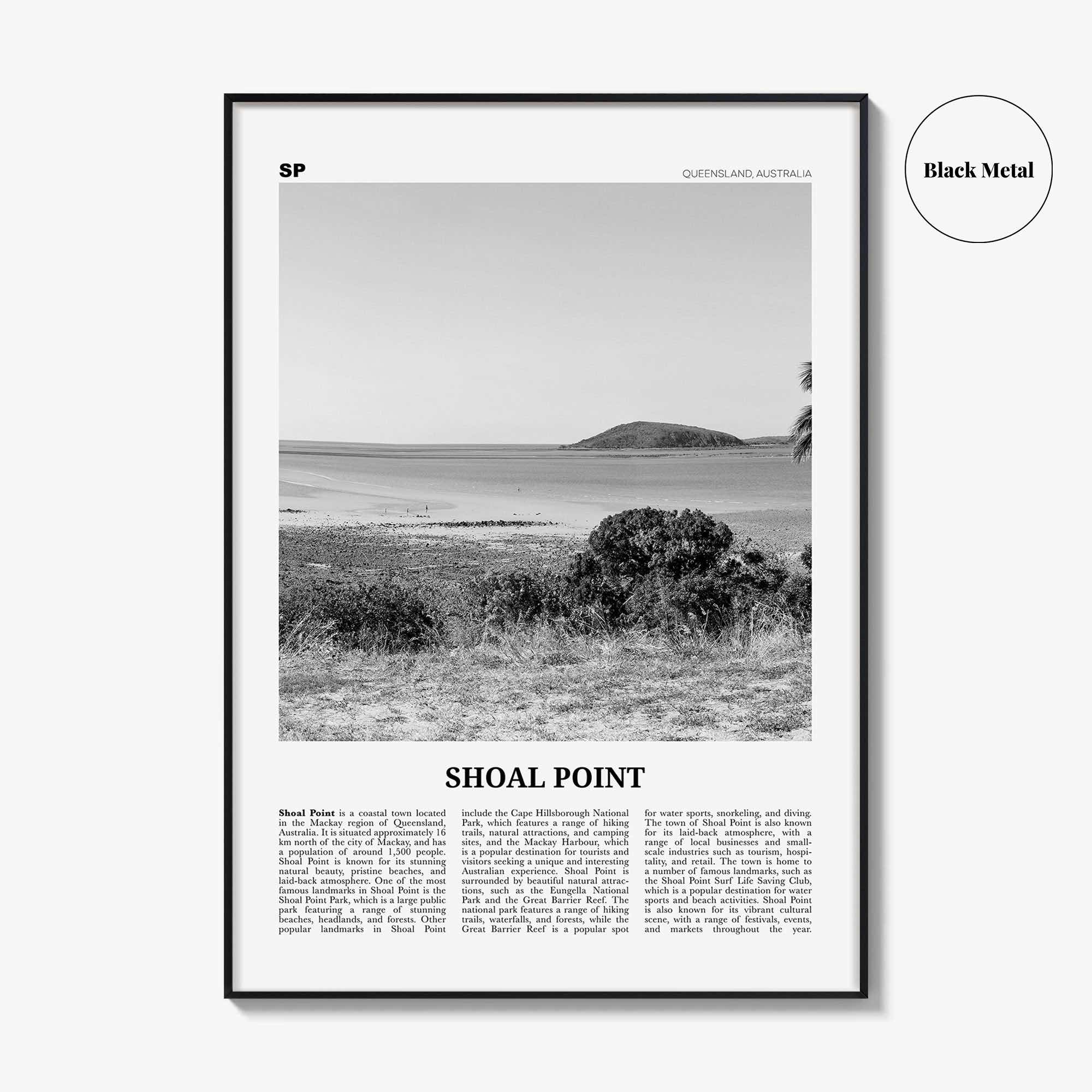 Shoal Point Print Black and White, Shoal Point Wall Art, Shoal Point Poster, Shoal Point Photo, Shoal Point Wall Décor, Shoal Point Map,