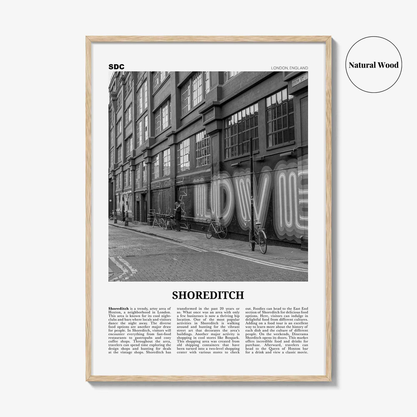 Shoreditch Print Black and White, Shoreditch Wall Art, Shoreditch Poster, Shoreditch Photo, Shoreditch Décor, Shoreditch Map, London England