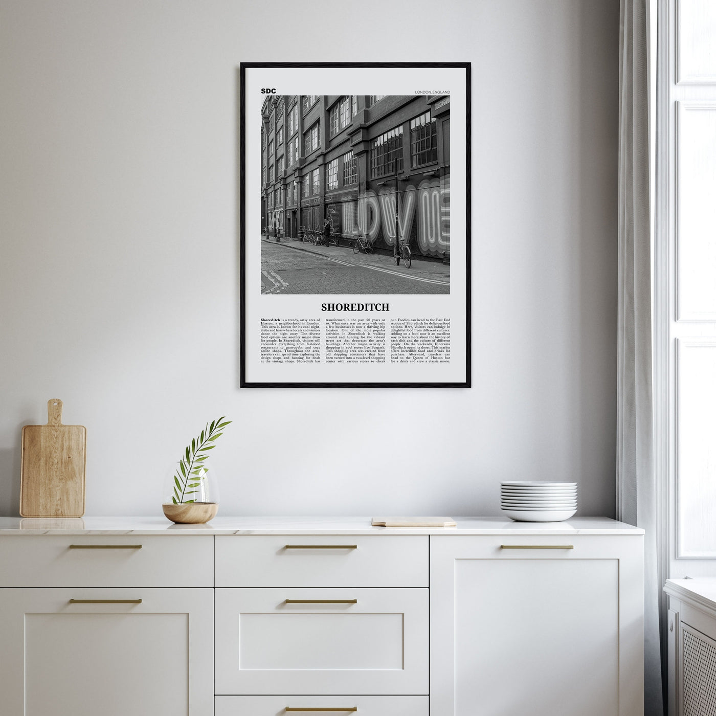 Shoreditch Travel B&W Poster