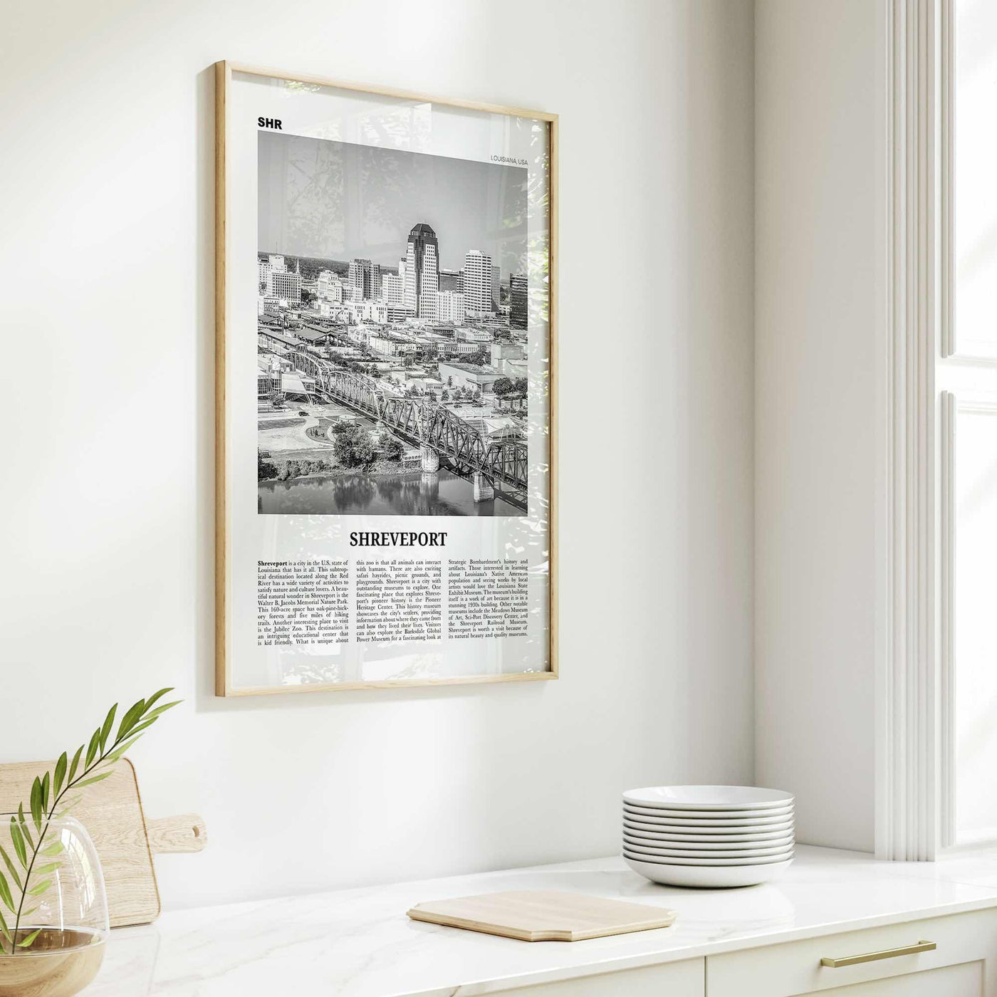 Shreveport Print Black and White, Shreveport Wall Art, Shreveport Poster, Shreveport Photo, Shreveport Wall Décor, Louisiana, USA