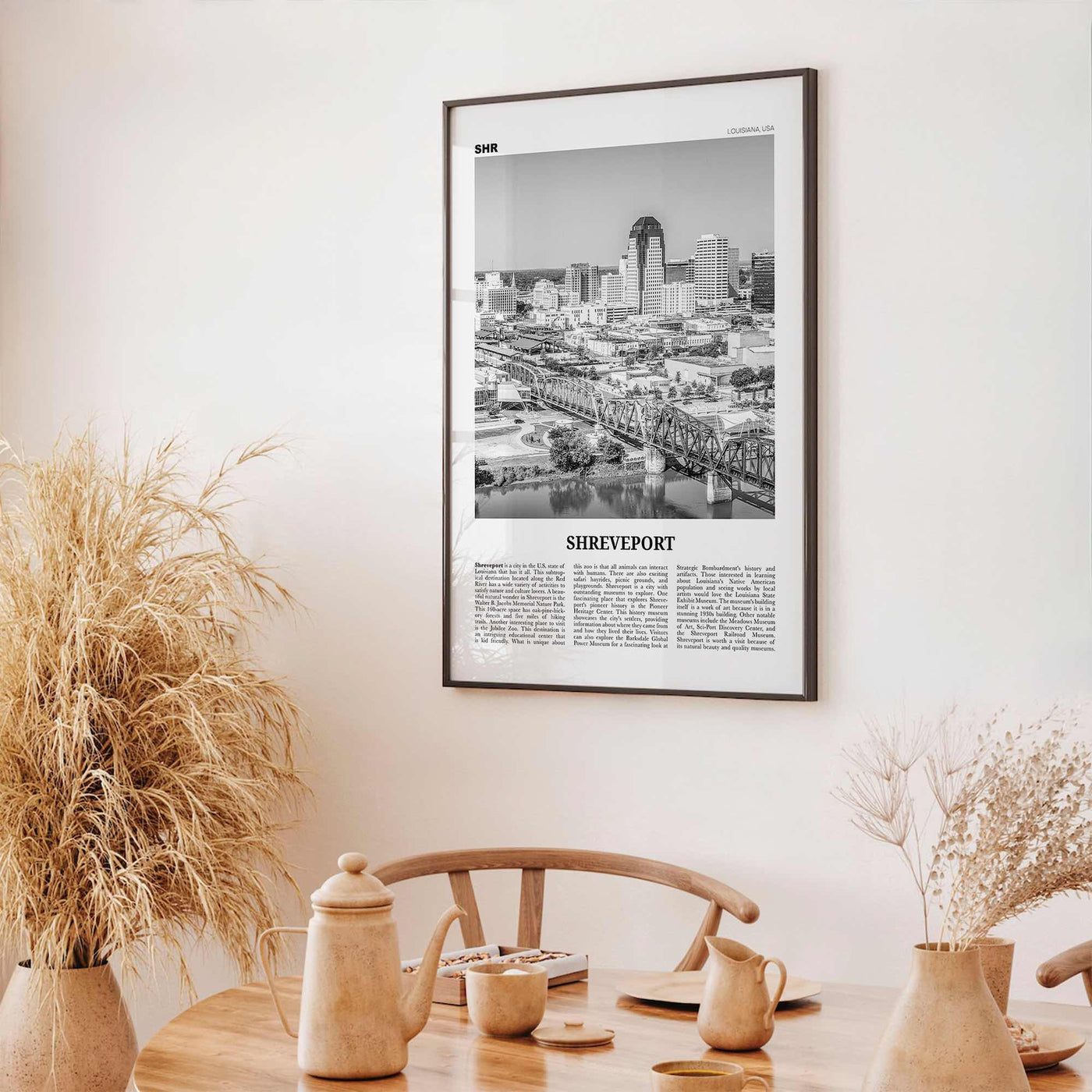 Shreveport Print Black and White, Shreveport Wall Art, Shreveport Poster, Shreveport Photo, Shreveport Wall Décor, Louisiana, USA