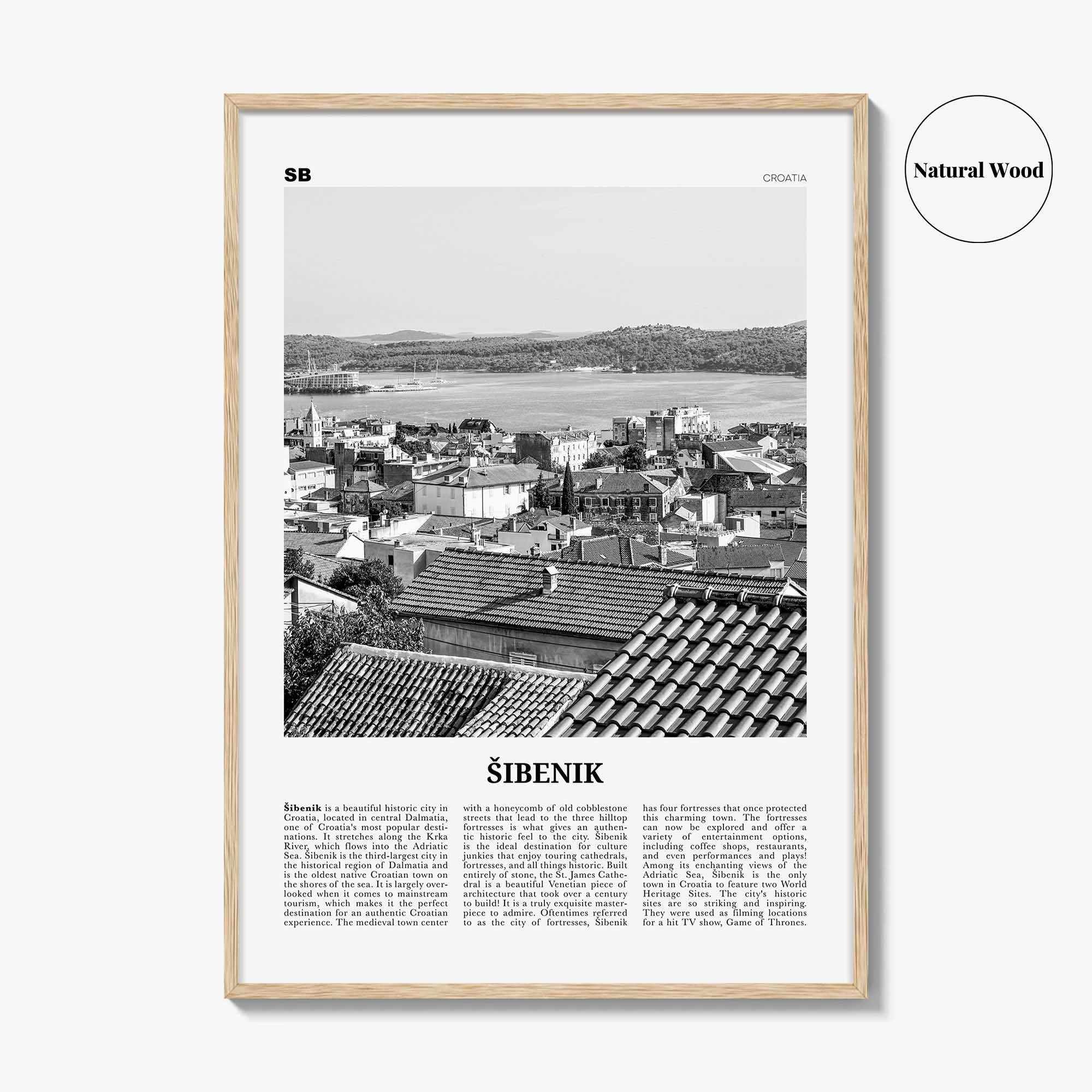 Sibenik Print Black and White, Šibenik Wall Art, Šibenik Poster, Šibenik Photo, Šibenik Wall Décor, Croatia, Hrvatska, Sebenico, Dalmatia