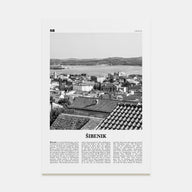 Šibenik Travel B&W Poster