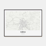 Sibiu Map Landscape Poster